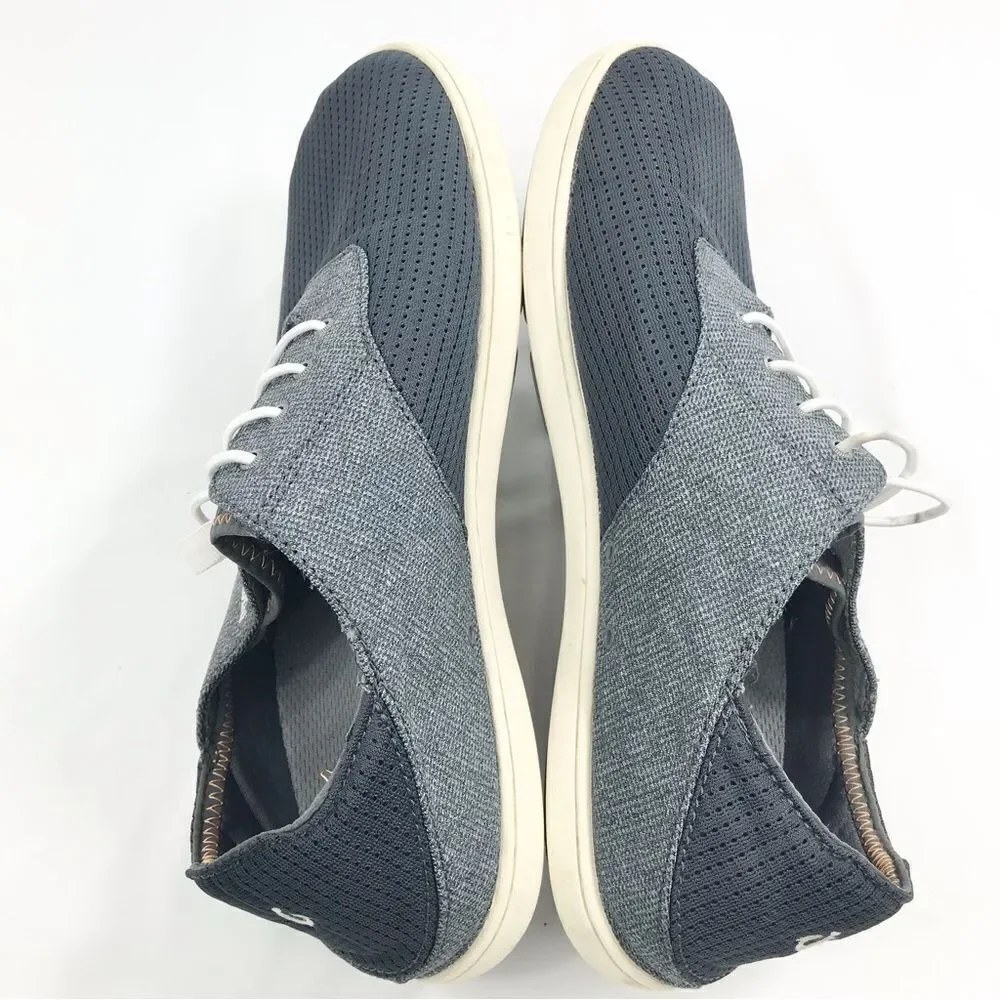 Olukai Nohea Moku Lightweight Mesh Slip On Deck Loafers in Dark Shadow Gray